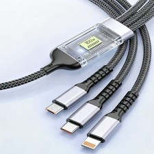 3 in 1 Micro USB 100W Data Line Type C Fast Charging Cable Charger USB Cable