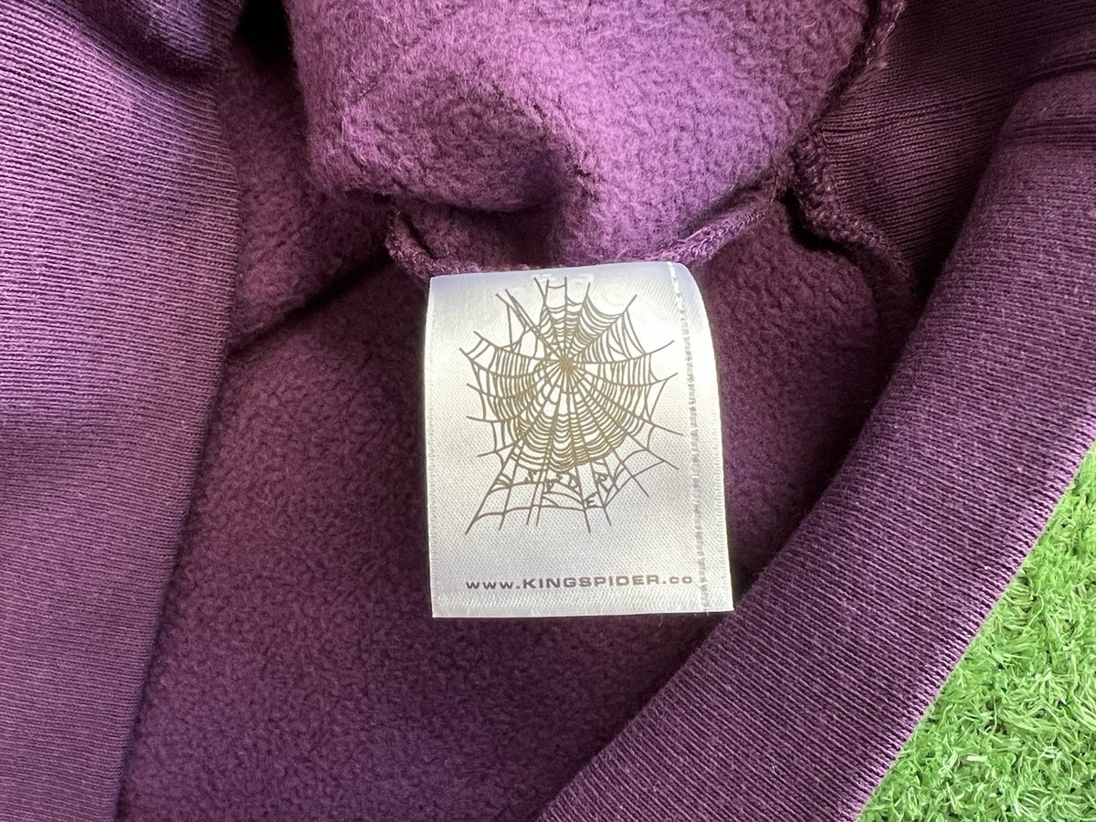 New Sp5der Star OG Web V2 Hoodie Sweatshirt Purple FW24 Size Small 