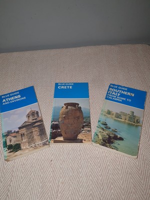 3x Blue Guide - Athens - Crete - Southern Italy - Illustrated, Maps Diagrams 