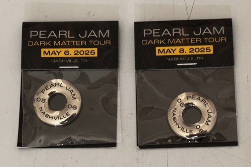RAR! 2er SET OFFIZIELLE EVENT-MARKEN - PEARL JAM NASHVILLE, TN - 6. & 8. MAI 2025