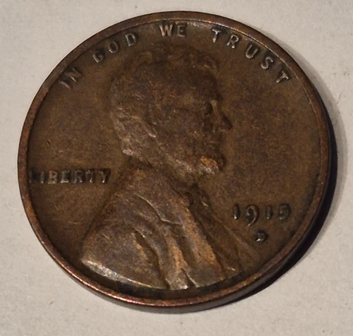 1915 D Lincoln Wheat Cent, in Very Good Condition