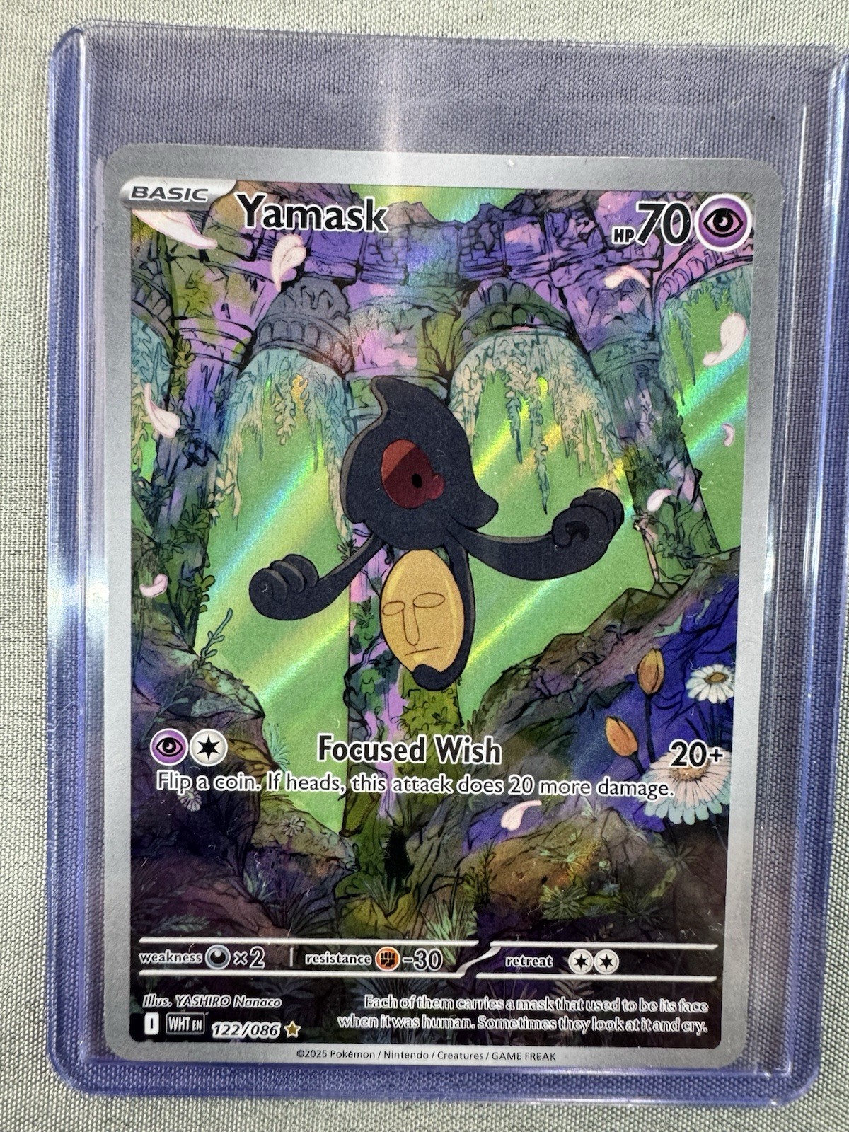 Yamask 2025 Pokemon White Flare 122/086 Illustration Rare MINT