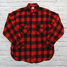 Vintage 50s Sweet Orr Buffalo Plaid Wool Shirt M Union Made in USA Lumberjack