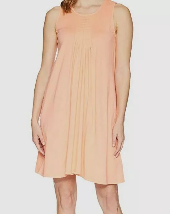 Mod o doc Womens Orange Supreme Sleeveless Jersey Pleated Tank Dress Size S