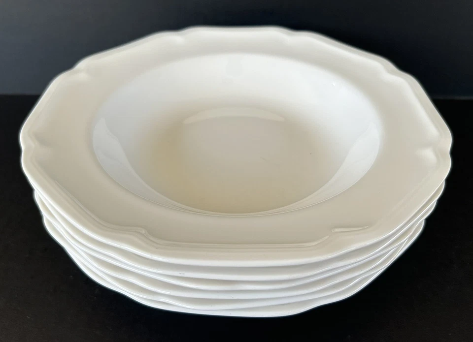 Juego de 6 cuencos de sopa blancos antiguos Mikasa 9 1/4" monótonos octogonales Foto 2 de 4