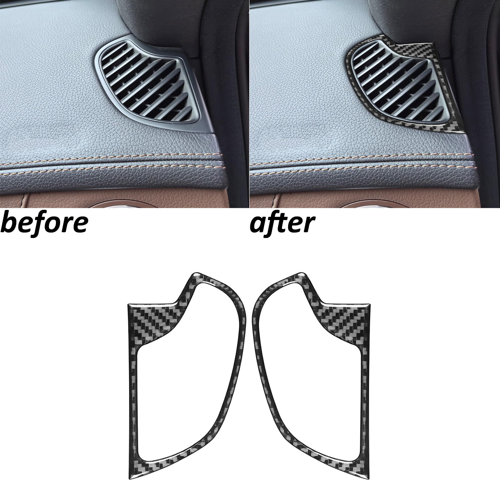 Real Carbon Fiber Dashboard Air Vent Outlet Trim For Benz S-Class W222 2013-2020