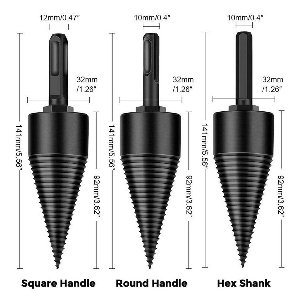 4x High Speed Twist Firewood Drill Bit Wood Splitter Screw Splitting ...