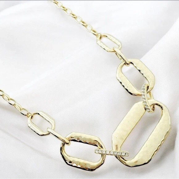 Collar de palanca JUDITH JACK delgado con eslabones de cadena chapado en oro. Venta al por menor $135 Foto 2 de 4