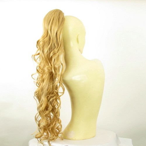 Haarteil Pferdeschwanz lange 70cm hellblonde goldenen 10 lg26 - Picture 4 of 8