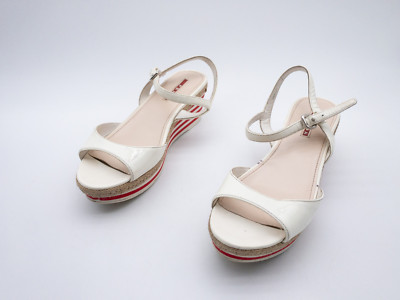 PRADA Damen Sandale Freizeitschuh Halbschuh Absatzschuh Gr 38 EU Art 29526-10