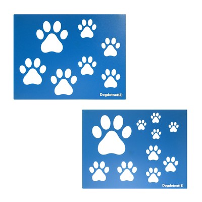 2x Dog Paws Print Stencils Sheets Die Cut Templates Scrapbook DIY Painting