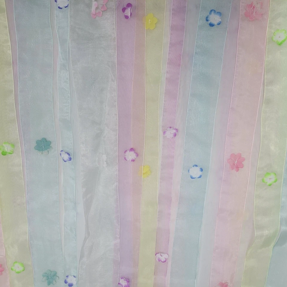 Cinta en cascada pastel arco iris 3D floral flor ventana paneles cortinas niñas niños Foto 2 de 4