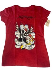 NWT Ed Hardy 77 Tattoo Eagle Shirt- Red-Medium
