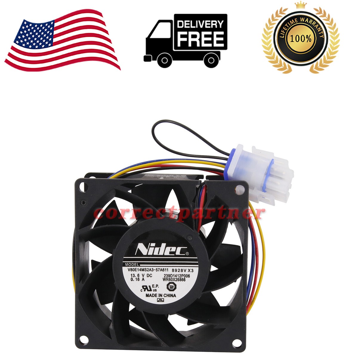 For GE Refrigerator Evaporator Fan Motor WR60x26866 WR60X10356 