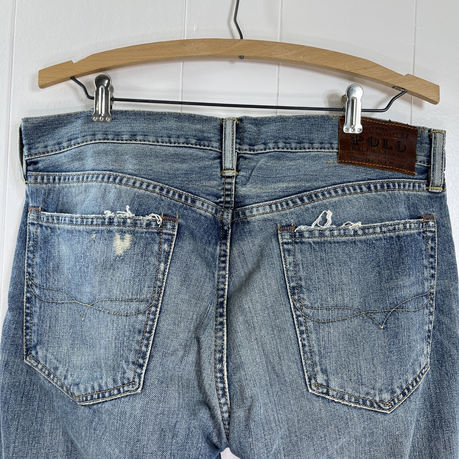 POLO 41381 RALPH LAUREN Men 32x32 Classic Fit 100 Cotton Blue Jeans eBay