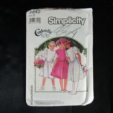 Simplicity Cinderella Pattern 7342 Girls Formal Dress Size 8 CUT Vtg 1986