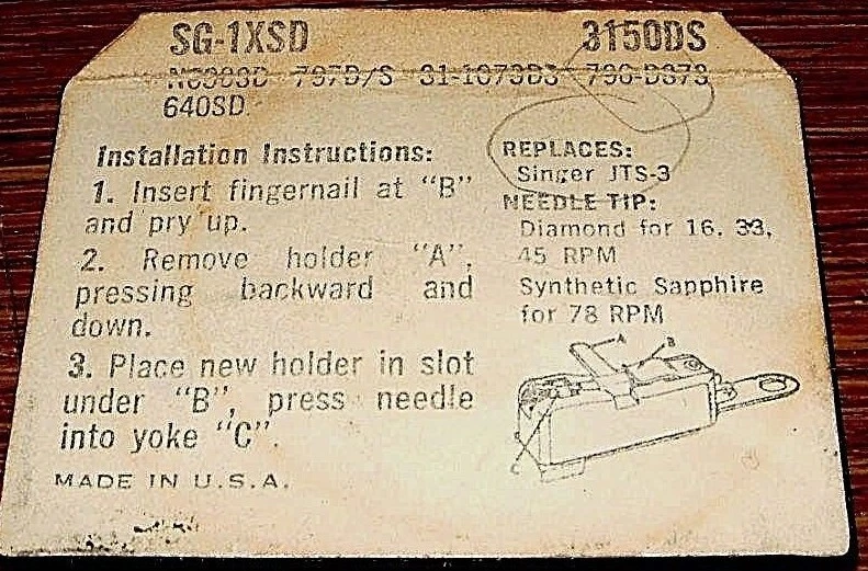 Aguja de fonógrafo PS-112 para Singer JTS-3 PU-1300 EV3150DS N630 TAE8701 790-DS73 Foto 4 de 4