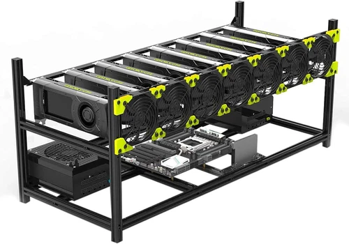 Veddha 8 / 12 GPU Miner Case Aluminum Stackable Mining Case Rig Open Air Frame - Picture 1 of 9
