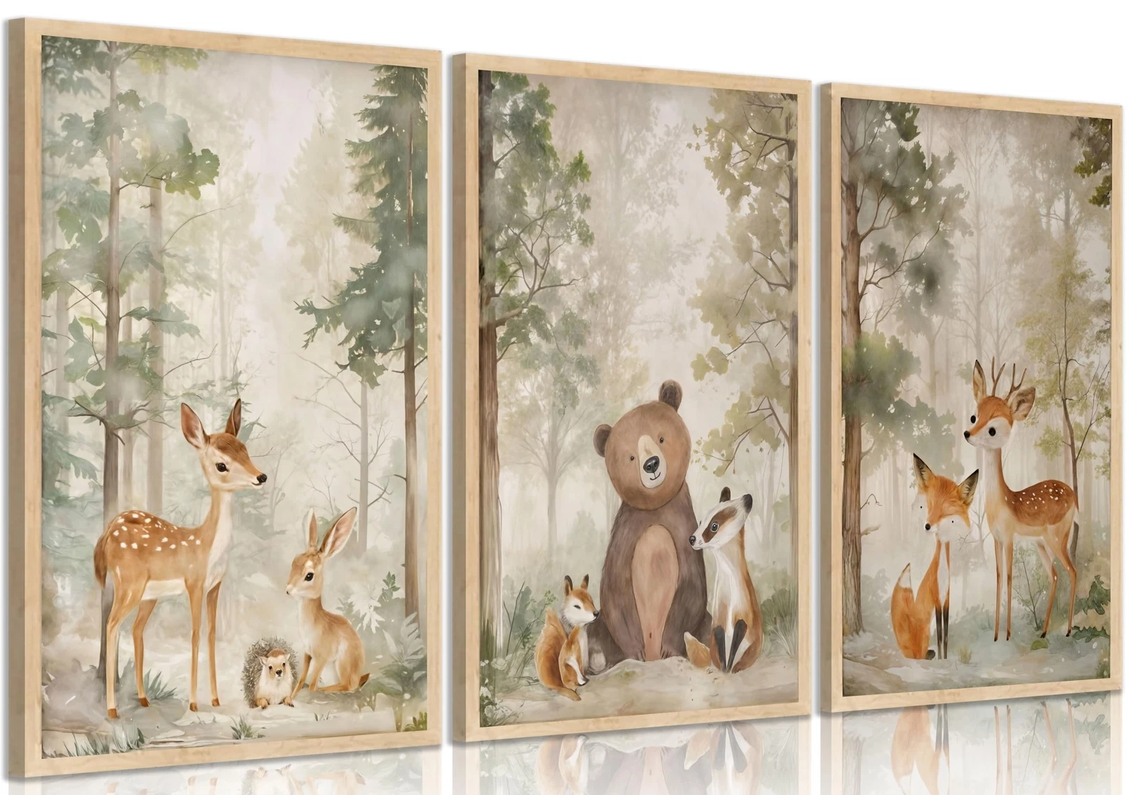 3Pcs Woodland Animal Nursery Canvas wall art Wild Animals Forest Paintings Pi...
Opens in a new wind