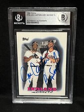 JOE CARTER CORY SNYDER INDIANS SIGNED AUTOGRAPH AUTO 1988 TOPPS 789 BAS BECKETT