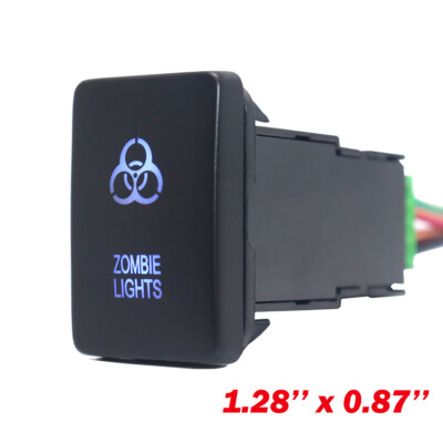 For Toyota Blue LED Light Bar Switch Push Button Tacoma 4Runner Highlander Hilux