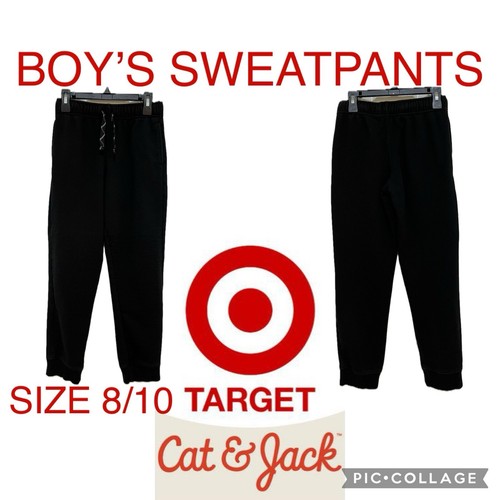 Boys Clothes Cat & Jack Black Sweatpants Drawstring Joggers Size 8/10