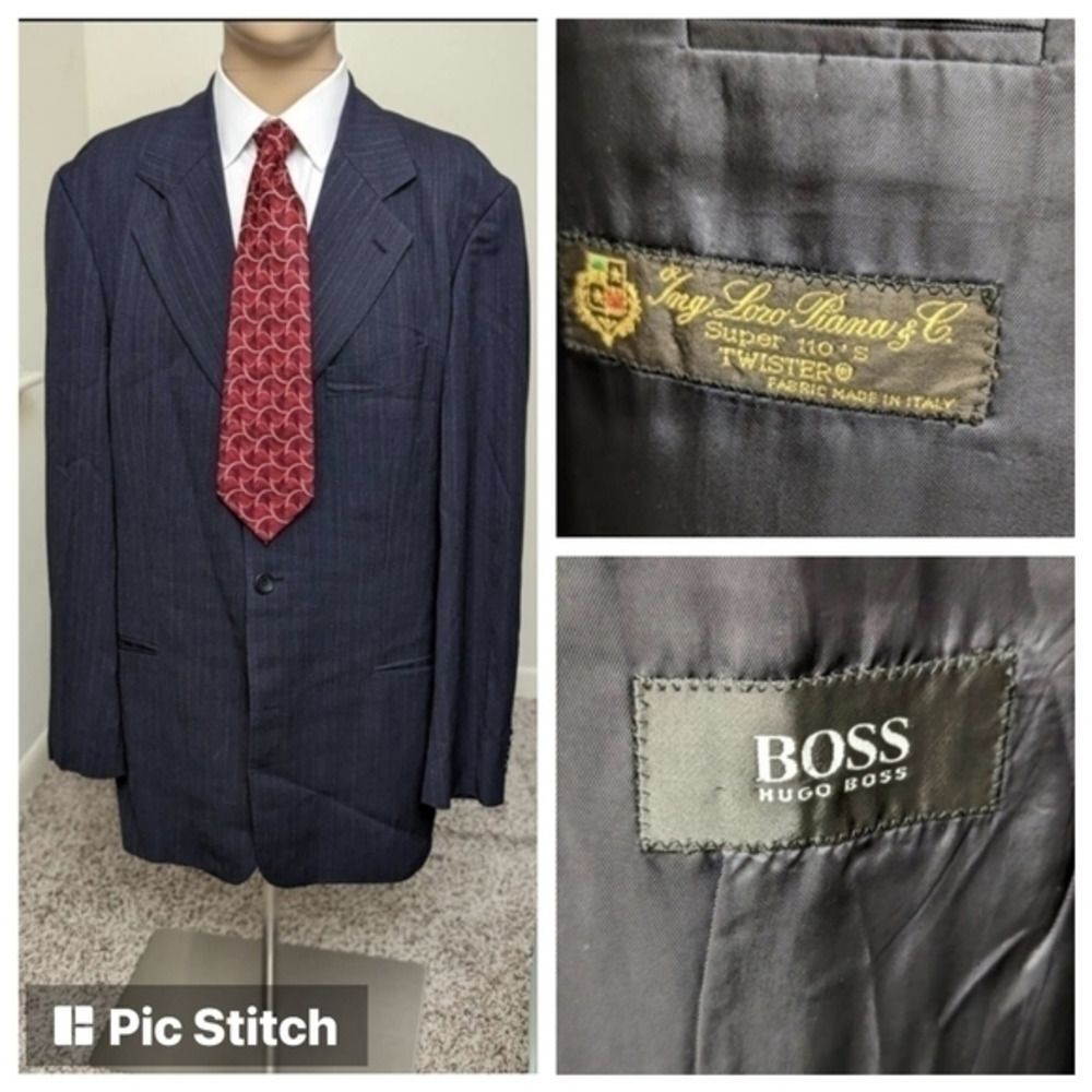 Loro Piana | Hugo Boss Mens Blazer Super 110s Twister Black Suit