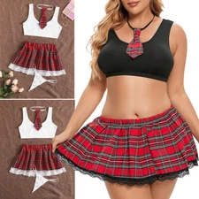 Plus Size Preppy School Girl Adult Roleplay School Girl Outfit Sexy Lingerie USA