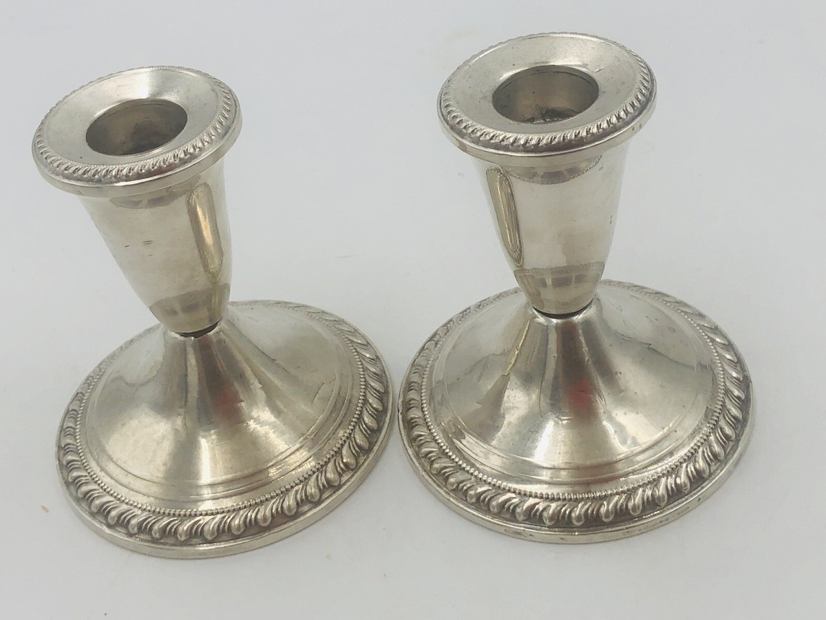 2 Vintage Duchin Creation Sterling Silver 925 Candlesticks