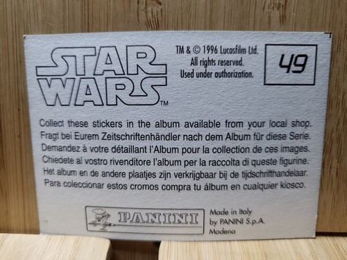 STAR WARS ๐1996 Panini #49 Sticker MOVIE SCENE ๐FREE POST - Picture 2 of 2