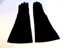  DESIGNER LADIES BLACK SUEDE DRESS GLOVES UNLINED SIZE 6.5