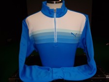 NEW MEN  S PUMA GRAPHIC  ZIP L/S POPOVER JACKET, BRILLIANT BLUE, PICK A SIZE