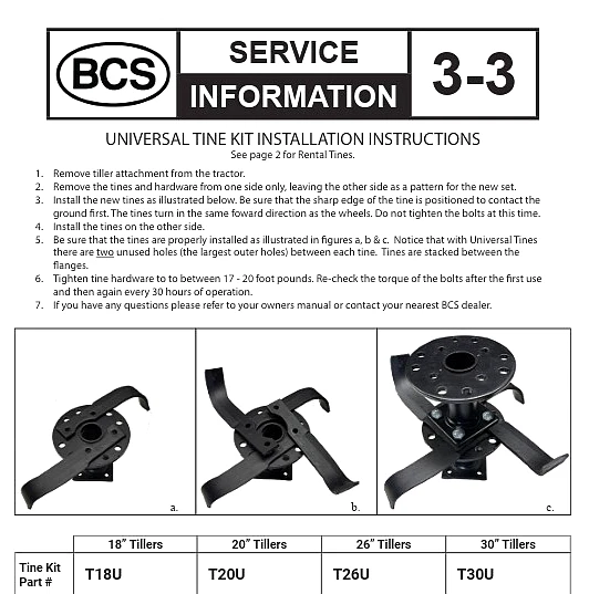 BCS Tine 刀片支架法兰格 # 59048435 18-30" Tillers 712 718 722 732 739 — 第 4/4 张图片