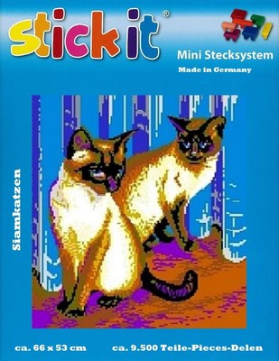 Mini Stecksystem Siam Katzen ca. 9.500 Teile mit XXL-Steckvorlage Nr. 41257