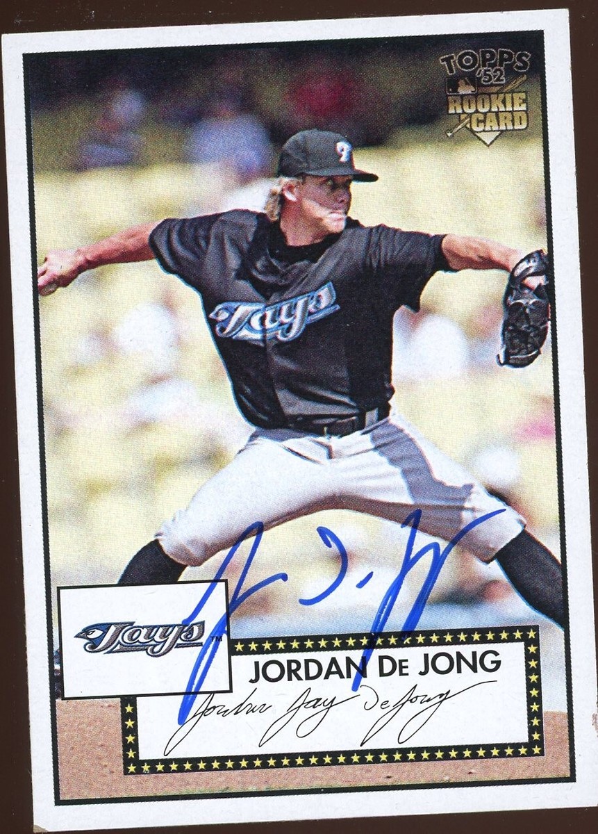 2007 Topps 52 JORDAN DE JONG Signed Card autograph AUTO BLUE JAYS