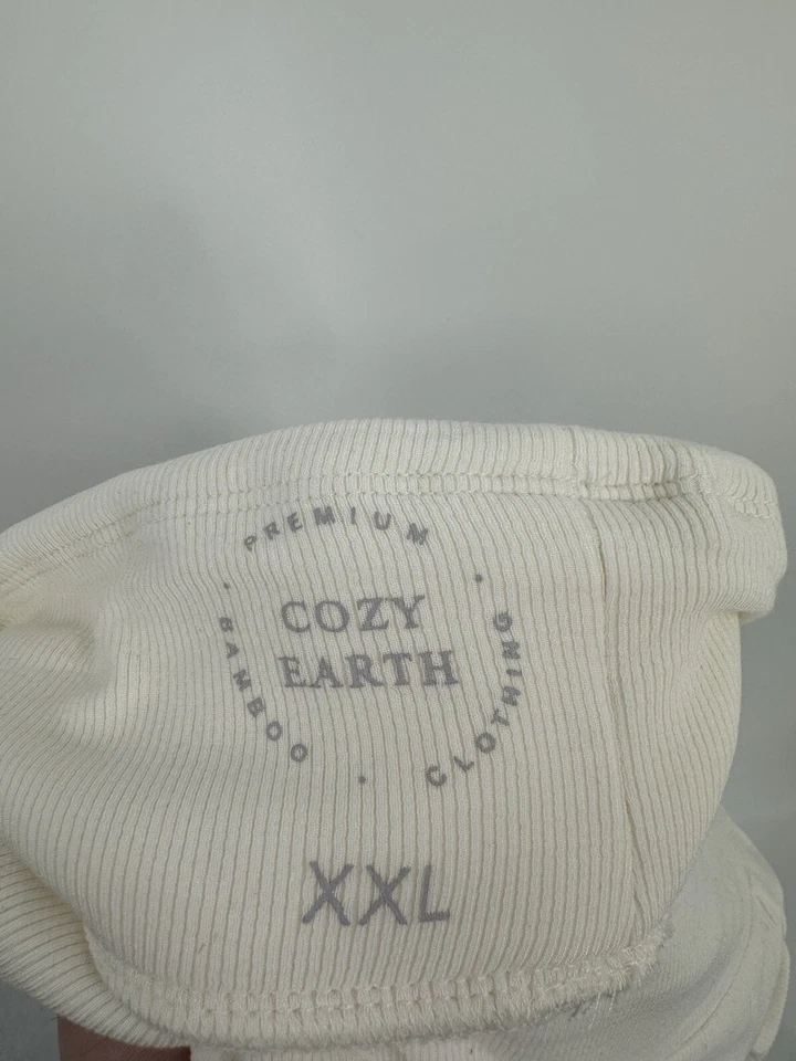 Cozy Earth Women’s Bamboo Rib-Knit Stretch Pajama Shorts Size XXL 2XL Ivory Foto 4 de 4