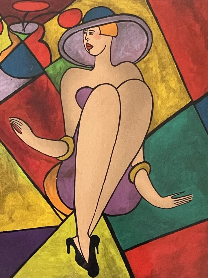 ORIGINAL LINDA LE KINFF VINTAGE MODERN FIGURATIVE LITHOGRAPH FRENCH WOMAN MODEL - Image 2 of 4