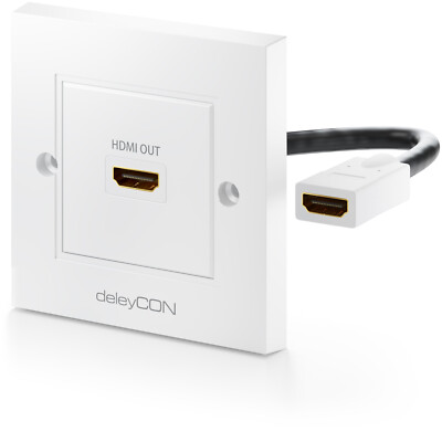 HDMI Dose Wanddose 1 Port 4K UHD HDR Unterputz Wand Einbaudose HDMI Ethernet