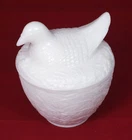 Vintage Avon Bird on Nest White Milk Glass Dish