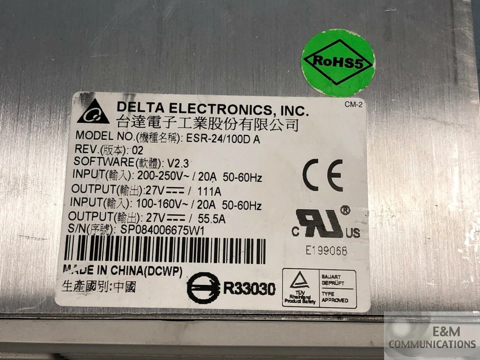 ESR-24/100D A DELTA LINEAR PECO II 27 VDC MODULAR RECTIFIER MODULE - Image 3 of 4
