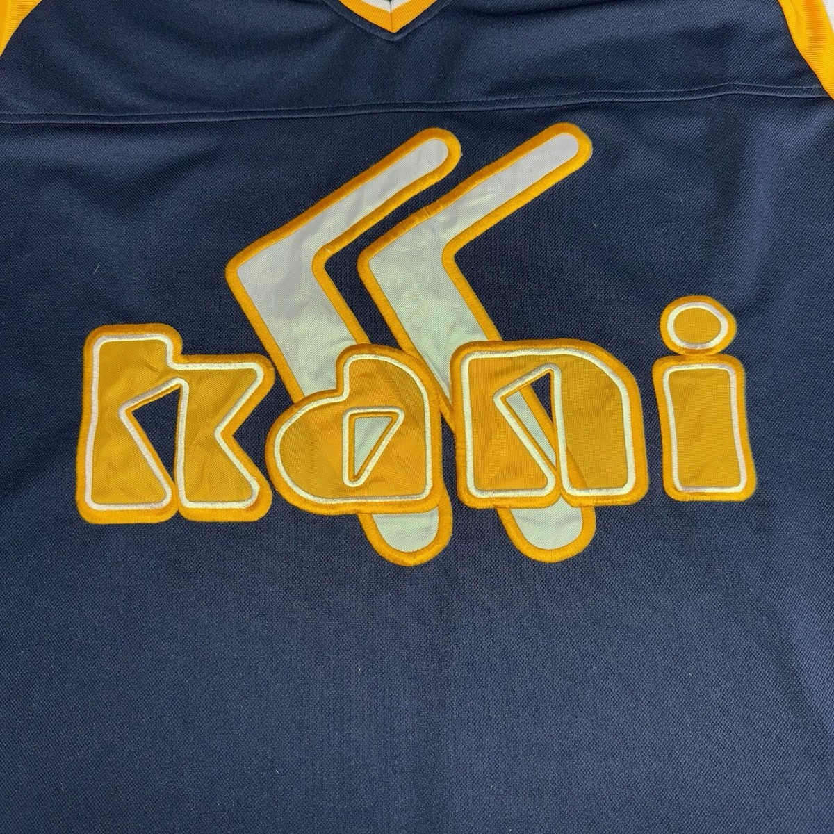 Karl Kani 23 Football Jersey Navy Yellow Vintage Stitched Logo