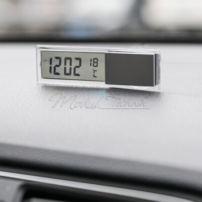 Digital Car Thermometer Electronic Clock Temperature Meter Mini Weather Station