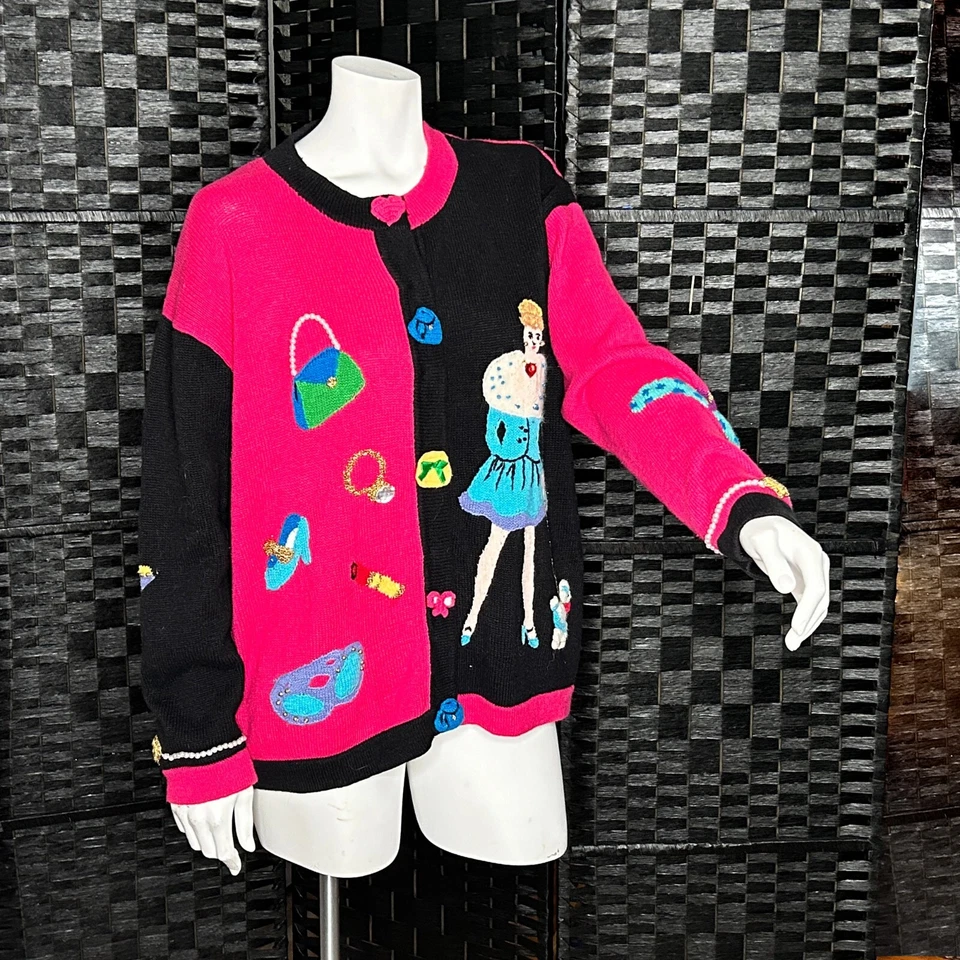 Suéter de punto Storybook exclusivo para red de compras en casa XXL rojo y negro Foto 2 de 4