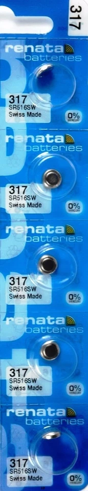 317 RENATA SR516SW (2 Piece) SR516W WATCH BATTERIES New Authorized Seller - Image 3 of 4