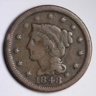 Photo of a 1848-P Large Cent from an eBay listing that sold on Jul 23, 2026