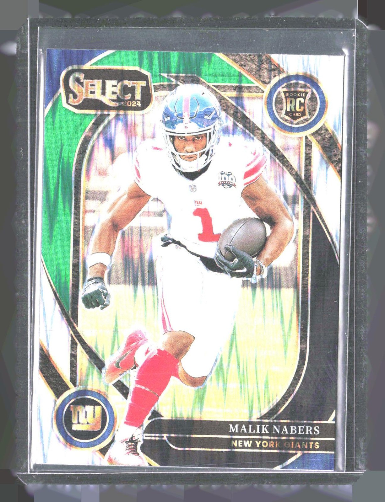 2024 Panini Select #220 Malik Nabers Black & Green Prizm Shock
