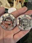 Lot Of 2x 1oz .999 Silver Naughty Casino Chips You Win You Lose Nude Ladys