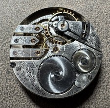 1901 ELGIN 16S 17J ADJUSTED 3 FINGER BRIDGE GRADE 244 POCKET WATCH MOVEMENT