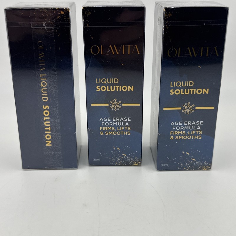 Lot Of 3 Olavita Liquid Solution Age EraseFormula 30ml Age-Defying Skin Firming