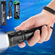 Powerful Underwater 394ft Scuba Diving LED Flashlight Dive Torch Lamp Waterproof